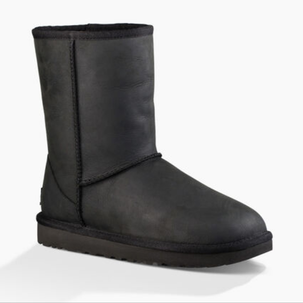 Ugg Classic Short Black Leather